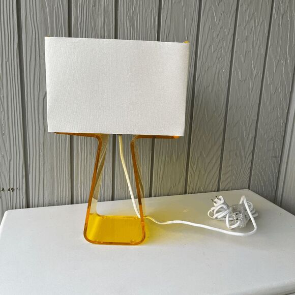 Pablo Designs Tube Top Table Lamp – Yellow Acrylic Base, Modern Minimalist, 14” - Picture 11 of 12